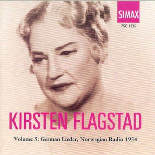 CD cover with sepia-toned portrait of Kirsten Flagstad and red text on beige background.