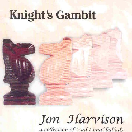 "CD cover with chess knights and title 'Knight's Gambit' by Jon Harvison."