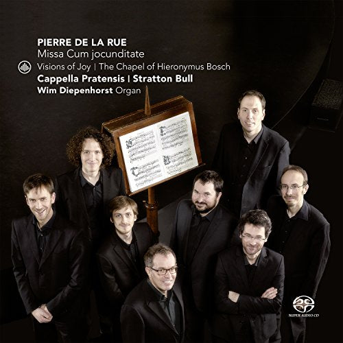 CD cover featuring seven men in black around a music stand.
