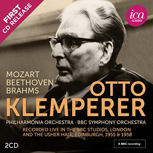 CD cover featuring a black-and-white photo of Otto Klemperer with text overlay.