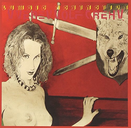CD cover with a woman, wolf head, and crossed swords on red.