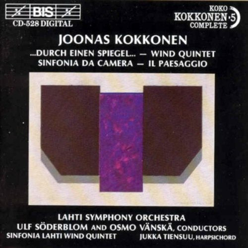 CD cover for Joonas Kokkonen’s “Durch Einen Spiegel” with abstract art.