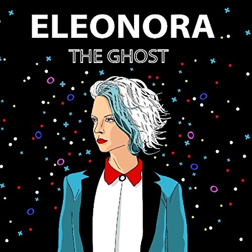 "Album cover featuring a cartoon woman with blue hair against a starry black background."