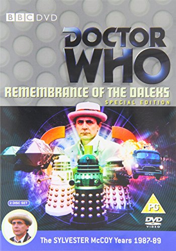 "Doctor Who DVD cover featuring the Seventh Doctor and Daleks."