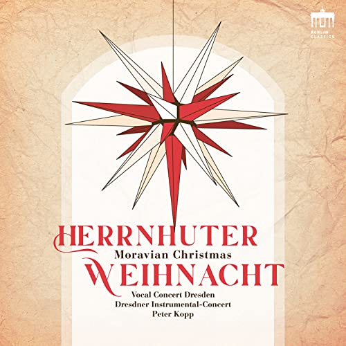 CD cover for "Herrnhuter Weihnacht" featuring a Moravian star.