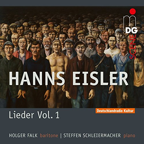 CD cover for Hanns Eisler’s “Lieder Vol. 1” featuring a crowd painting.