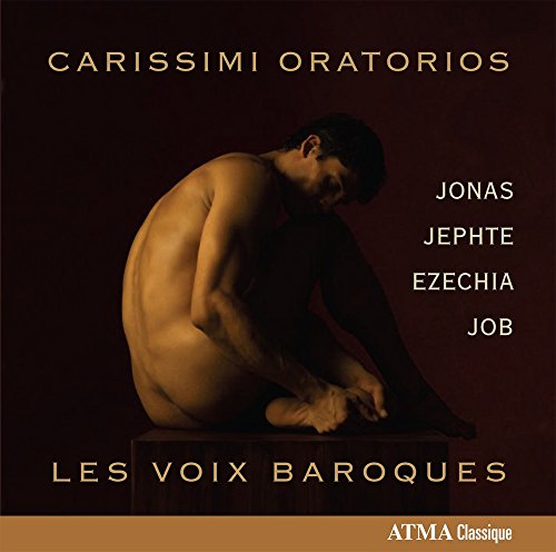 "CD cover featuring a nude man sitting on a pedestal against a dark background."