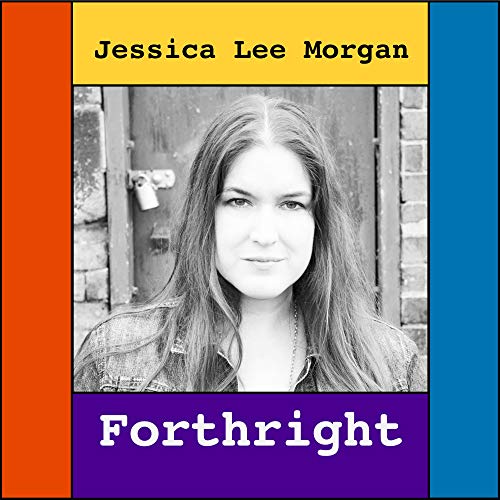 "Album cover with black and white photo of woman, surrounded by colorful borders and text."