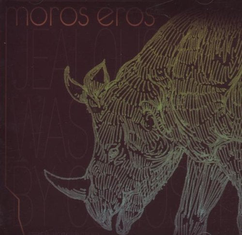 "Album cover with a stylized illustration of a warthog on a dark background."