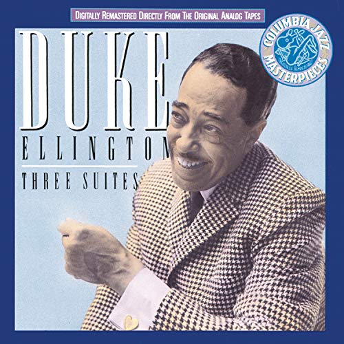 CD cover for Duke Ellingtonās āThree Suitesā featuring a portrait of Ellington.