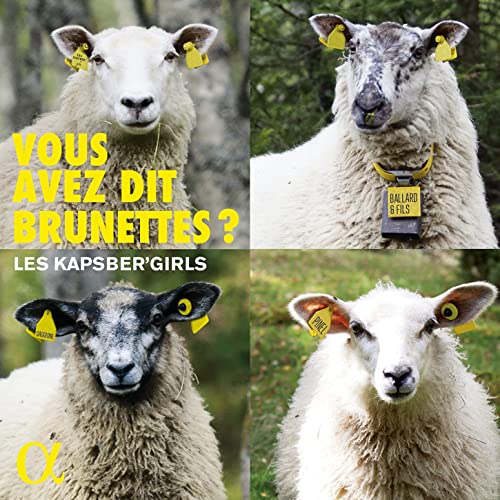 CD cover featuring close-up portraits of sheep with yellow tags.