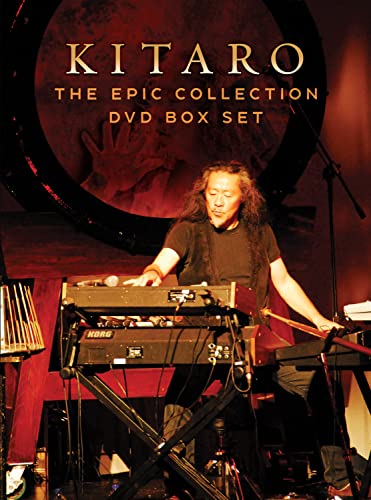 Kitaro performing at a keyboard on stage, DVD cover art.