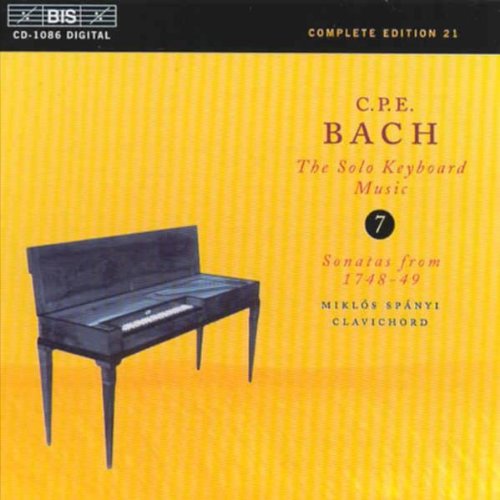 Yellow CD cover with a black piano and text "C. P. E. Bach".