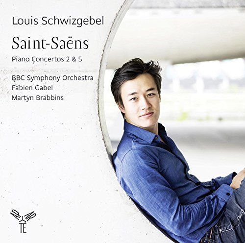 CD cover featuring pianist Louis Schwizgebel in a blue shirt.