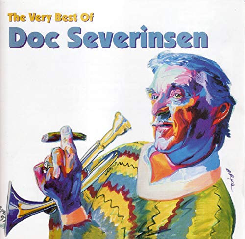 "Album cover featuring a colorful illustration of Doc Severinsen playing a trumpet."