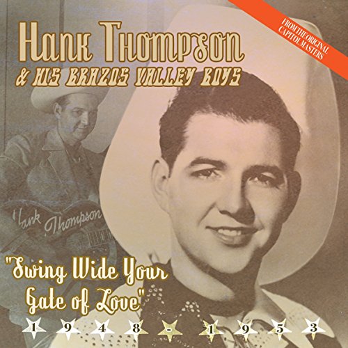 "CD cover featuring sepia-toned portrait of Hank Thompson with cowboy hat and band name."