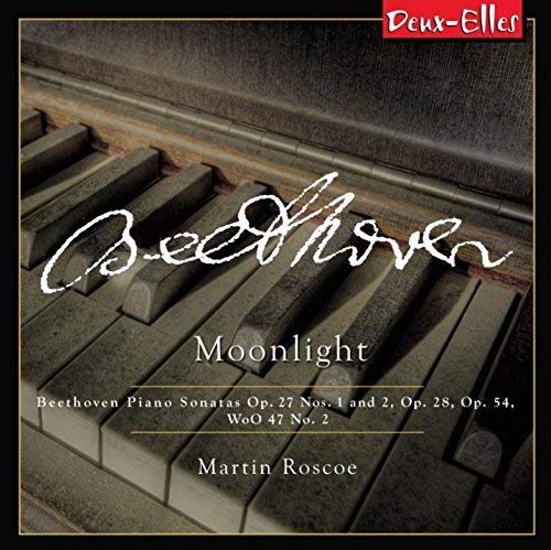 CD cover: piano keys, “Beethoven Moonlight” script, and artist name.