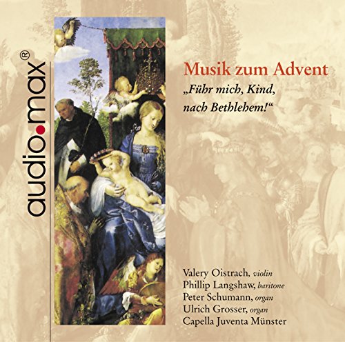 "CD cover with Renaissance painting of the Adoration of the Magi, sepia-toned background."