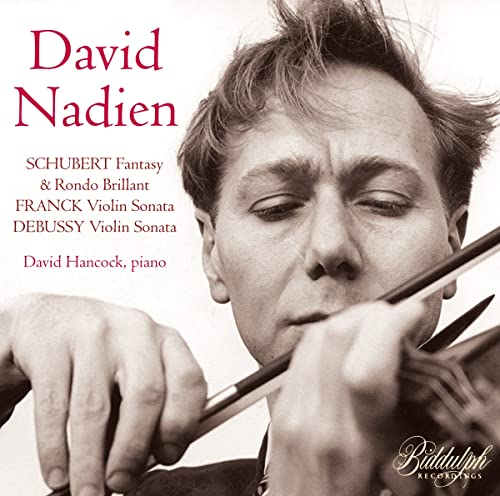 CD cover featuring violinist David Nadien with piano accompaniment details.