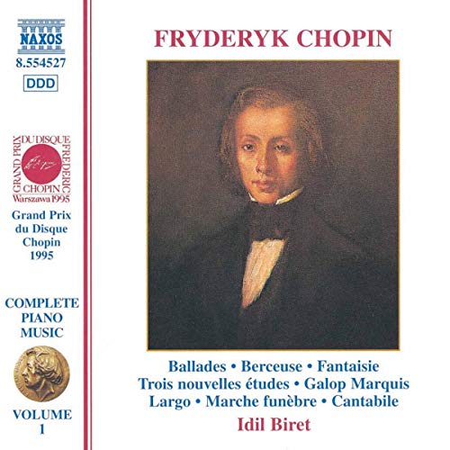 CD cover featuring a portrait of composer Frédéric Chopin and pianist Idil Biret.