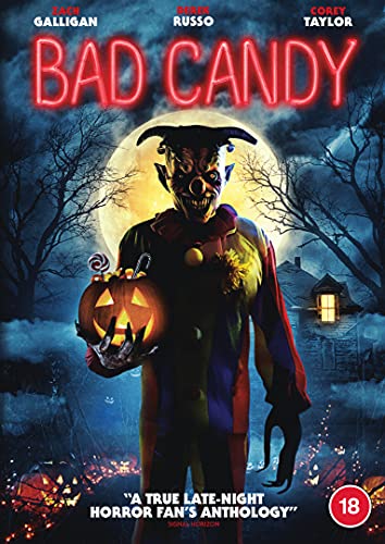 Bad Candy" DVD cover featuring a demonic clown with a jack-o'-lantern.