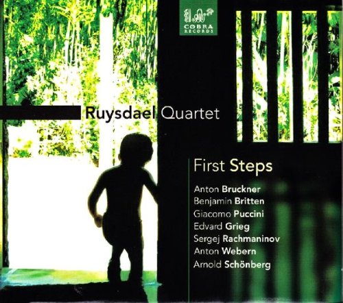 "CD cover with silhouette of child standing in a doorway, surrounded by greenery."