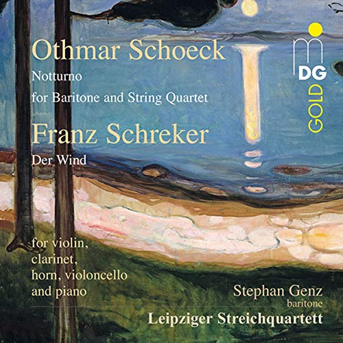 CD cover for Schoeck’s “Notturno” and Schreker’s “Der Wind” featuring a forest scene.