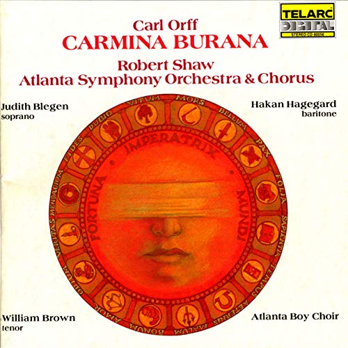 CD cover for Orff’s Carmina Burana, featuring a circular, medieval-style design.