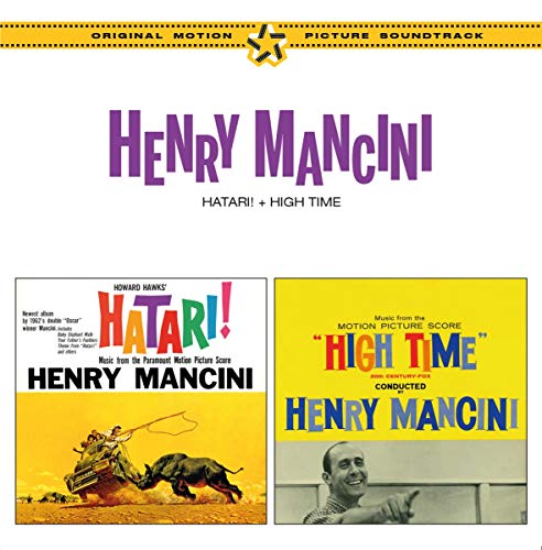 CD cover for Henry Mancini soundtracks Hatari! and High Time with album artwork.