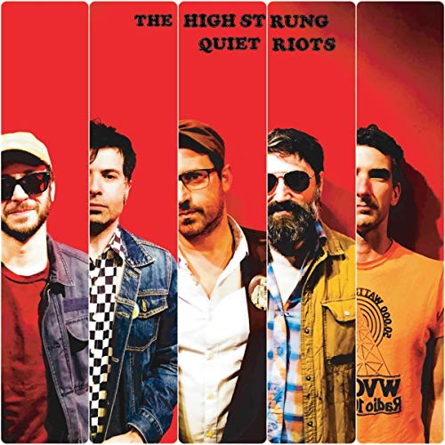 Red album cover featuring five men in hats and denim jackets.