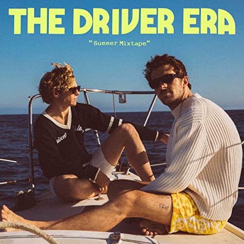 CD cover for The Driver Era’s “Summer Mixtape” featuring two men on a boat.