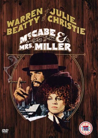 DVD cover for "McCabe & Mrs. Miller" featuring Warren Beatty and Julie Christie.