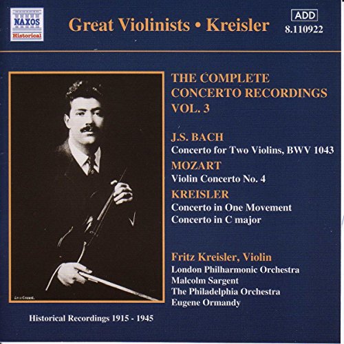 CD cover featuring violinist Fritz Kreisler in a portrait, with text details.