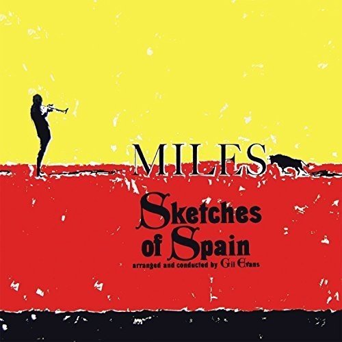 CD case with Miles Davis image, Spanish landscape or architectural elements, and musical credits.