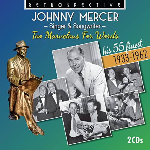 CD cover for Johnny Mercer compilation, featuring photos and a statue.