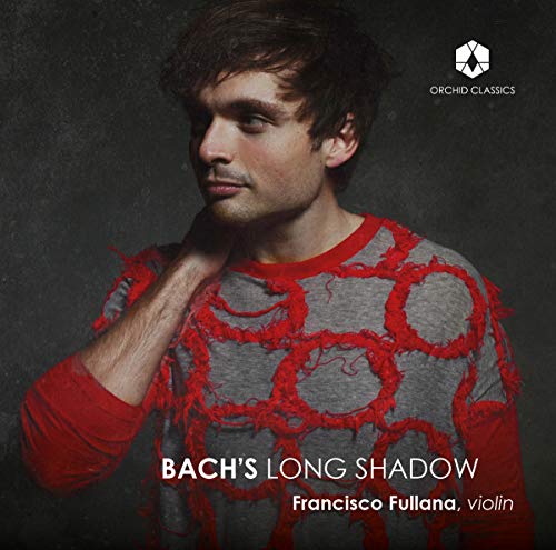 CD cover: Portrait of Francisco Fullana, violinist, in red and grey.