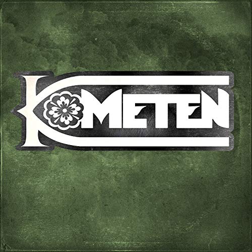 CD cover for “Kometen” with green textured background and ornate logo.