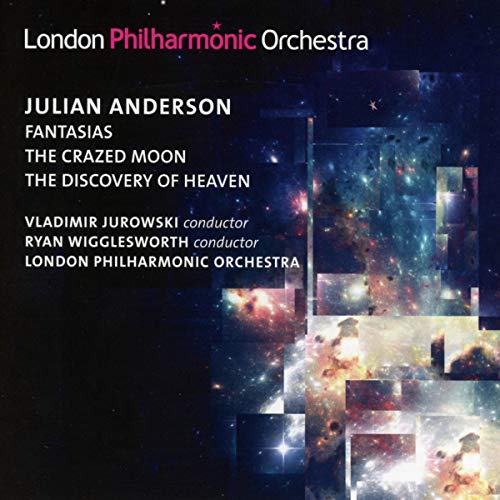 CD cover for Julian Anderson’s orchestral works with abstract nebula imagery.