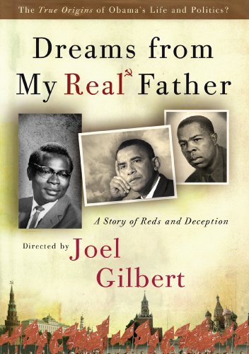 DVD cover featuring portraits and red flags, titled "Dreams From My Real Father.