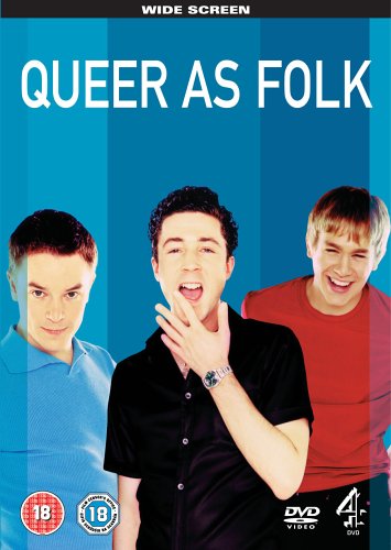 Queer As Folk" Series 1 DVD cover with three young men smiling.