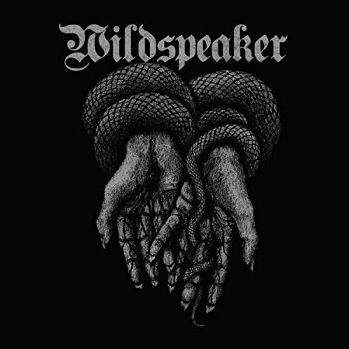 A black-and-white image of entwined hands with snakes, titled "Wildspeaker".