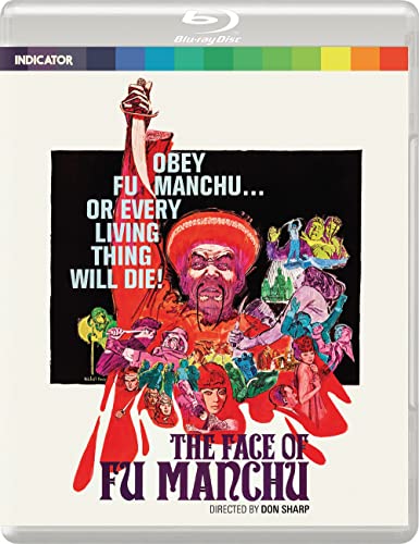 Blu-ray cover for "The Face of Fu Manchu" featuring a menacing illustrated face.