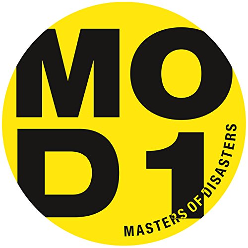 The image depicts a yellow circle with the text "MOD1" and "MASTERS OF DISASTERS". For accessibility purposes, a suitable alt text could be: "Yellow circle with 'MOD1' and 'MASTERS OF DISASTERS' text."