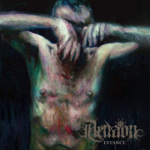 Aenaon Extance CD cover featuring a distorted, abstract figure against a dark background.