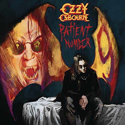 Ozzy Osbourne album cover featuring a painted portrait and seated figure.
