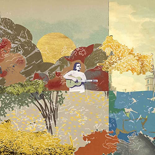 Album cover featuring a woman with a guitar amidst abstract foliage.