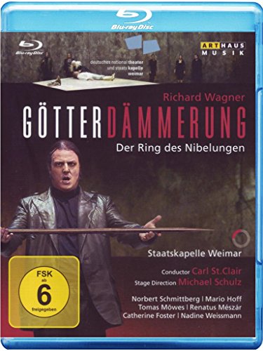 Blue-ray case cover with man holding spear, opera performance details.