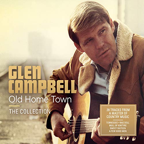 Glen Campbell album cover, featuring a portrait of the musician with a guitar.