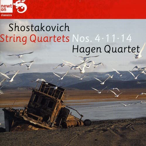 CD cover: Shostakovich string quartets, featuring birds and a shipwreck.
