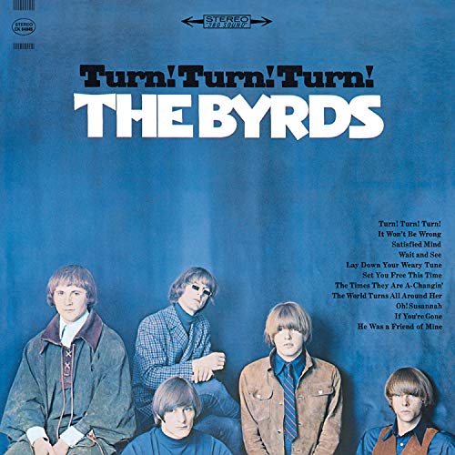 Album cover for The Byrds’ “Turn! Turn! Turn!” featuring the band members.